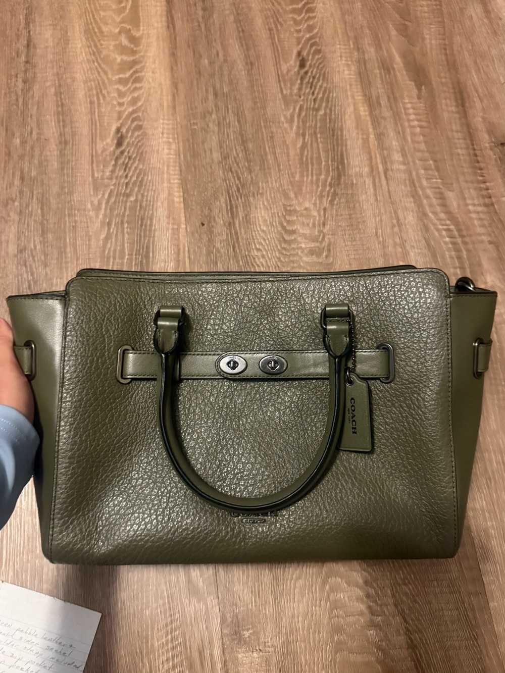 Coach Olive Pebbled Leather Satchel